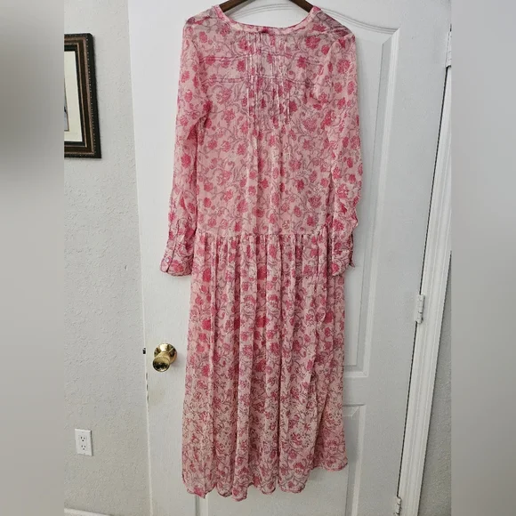Free people pink floral Women's See Ot through maxi Dress xs NWT - Picture 14 of 14